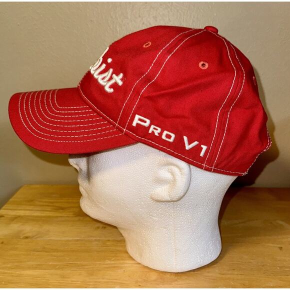 Titleist Pro V1 Footjoy SnapBack Adjustable Golf Hat One Size Red - Picture 6 of 13